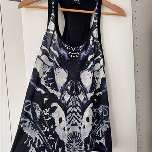 Alexander McQueen Black & White Graphic Racerback Tank